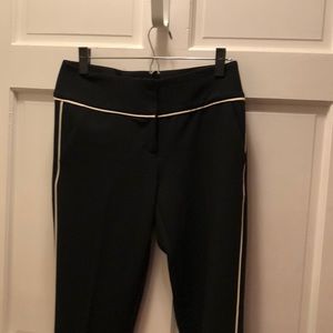 Tailored black pant with white piping